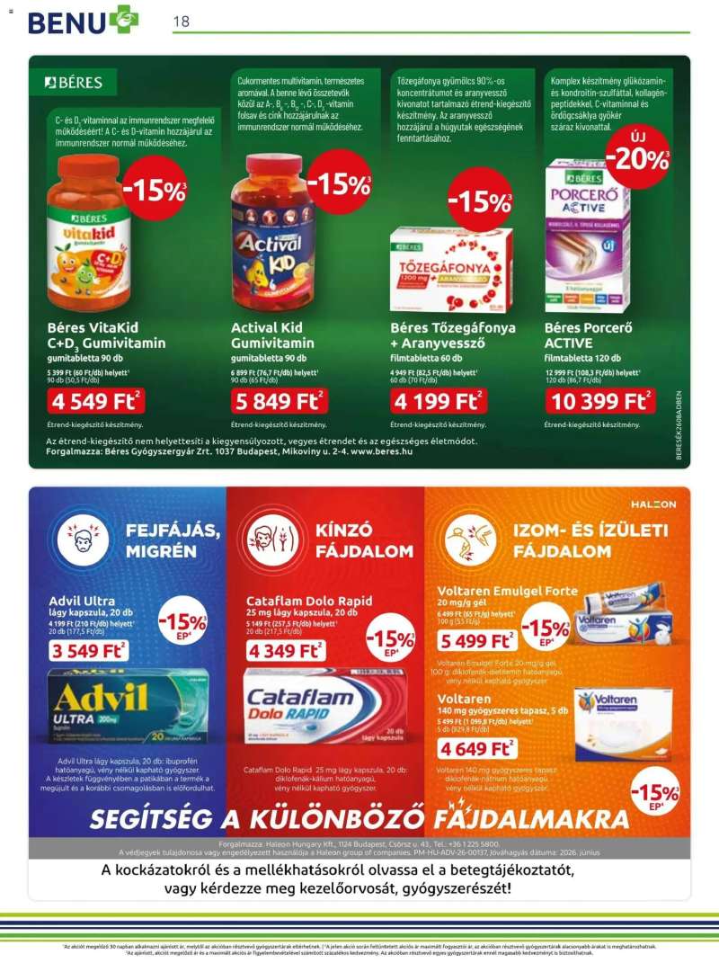 BENU Gyógyszertárak BENU Gyógyszertárak akciós újság 18 oldal