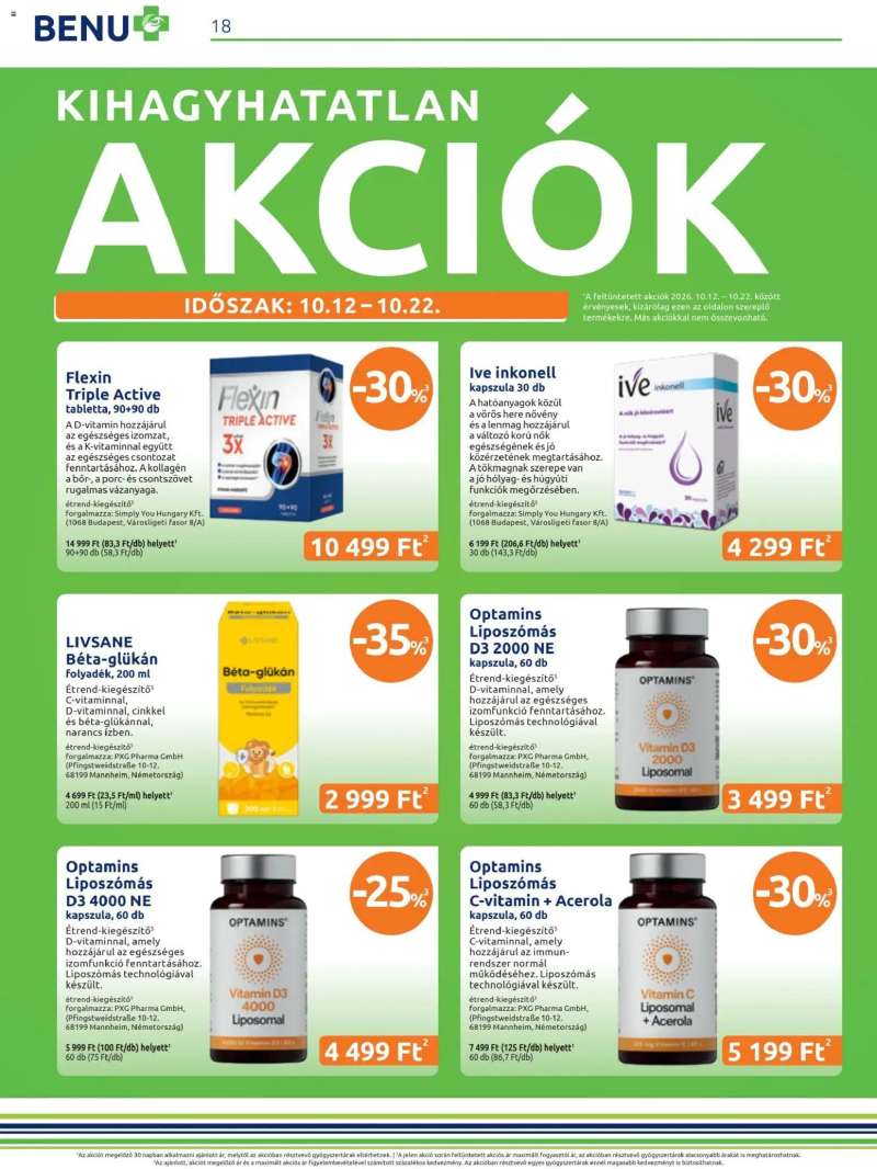 BENU Gyógyszertárak BENU Gyógyszertárak akciós újság 18 oldal