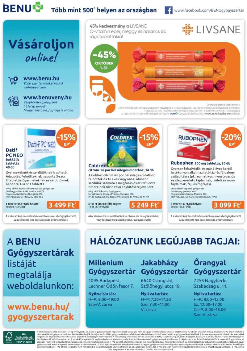 BENU Gyógyszertárak BENU Gyógyszertárak akciós újság 32 oldal