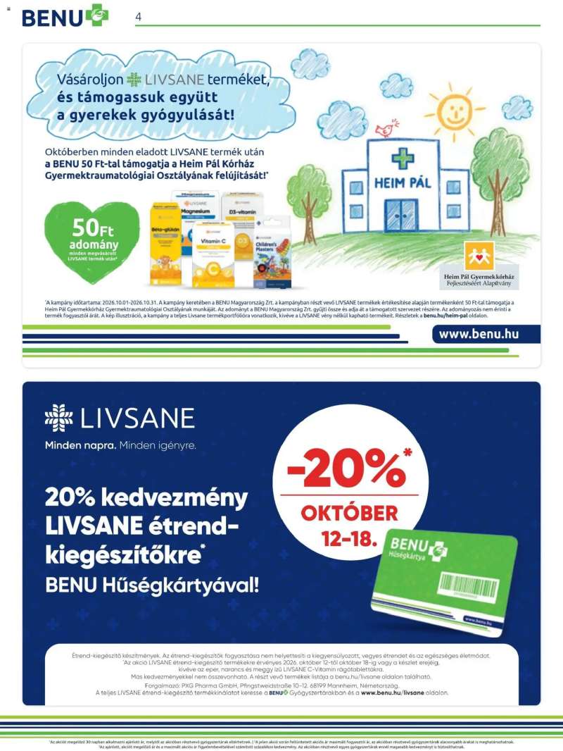 BENU Gyógyszertárak BENU Gyógyszertárak akciós újság 4 oldal