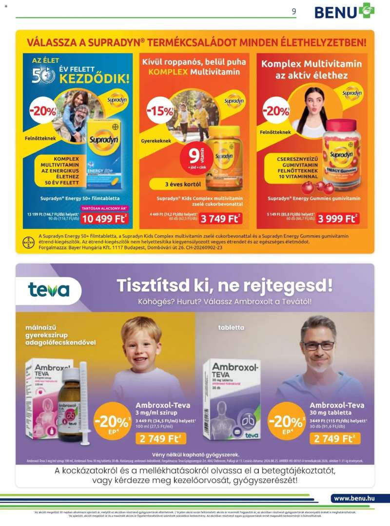 BENU Gyógyszertárak BENU Gyógyszertárak akciós újság 9 oldal