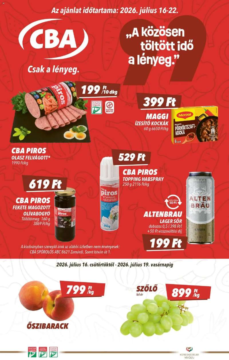 CBA CBA akciós újság 1 oldal