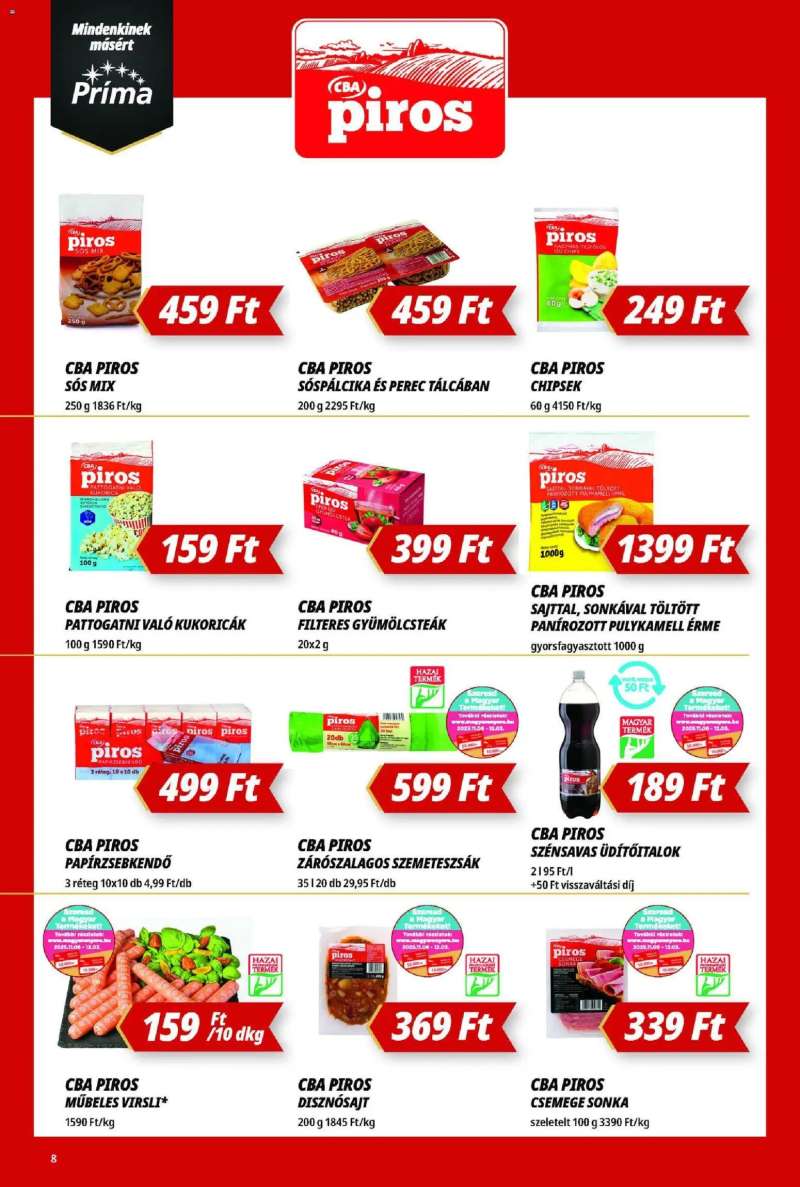 CBA Príma Akciós újság CBA Príma 8 oldal