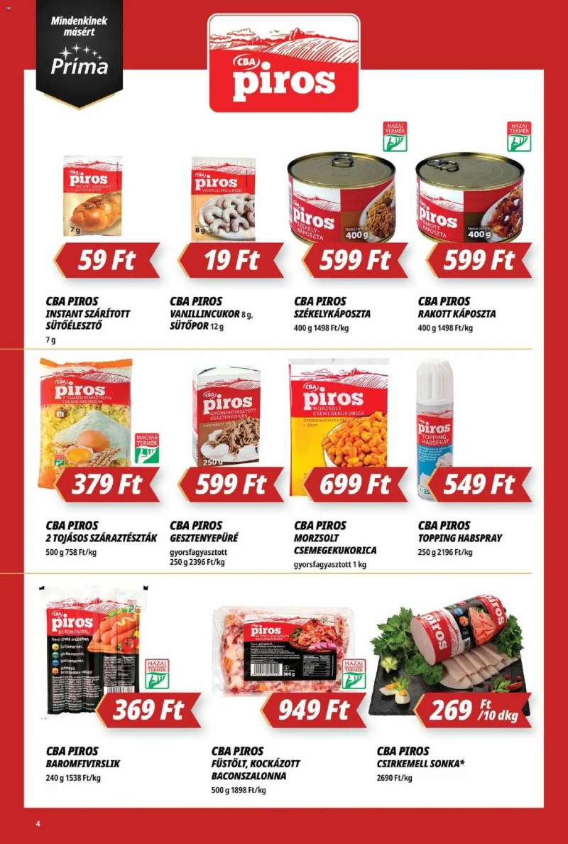 CBA Príma Akciós újság CBA Príma 4 oldal
