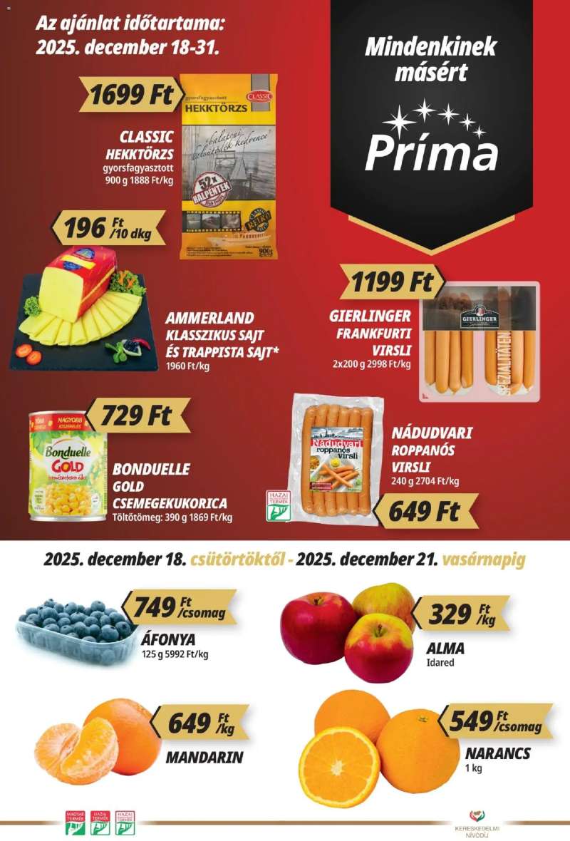 CBA Príma Akciós újság CBA Príma 1 oldal