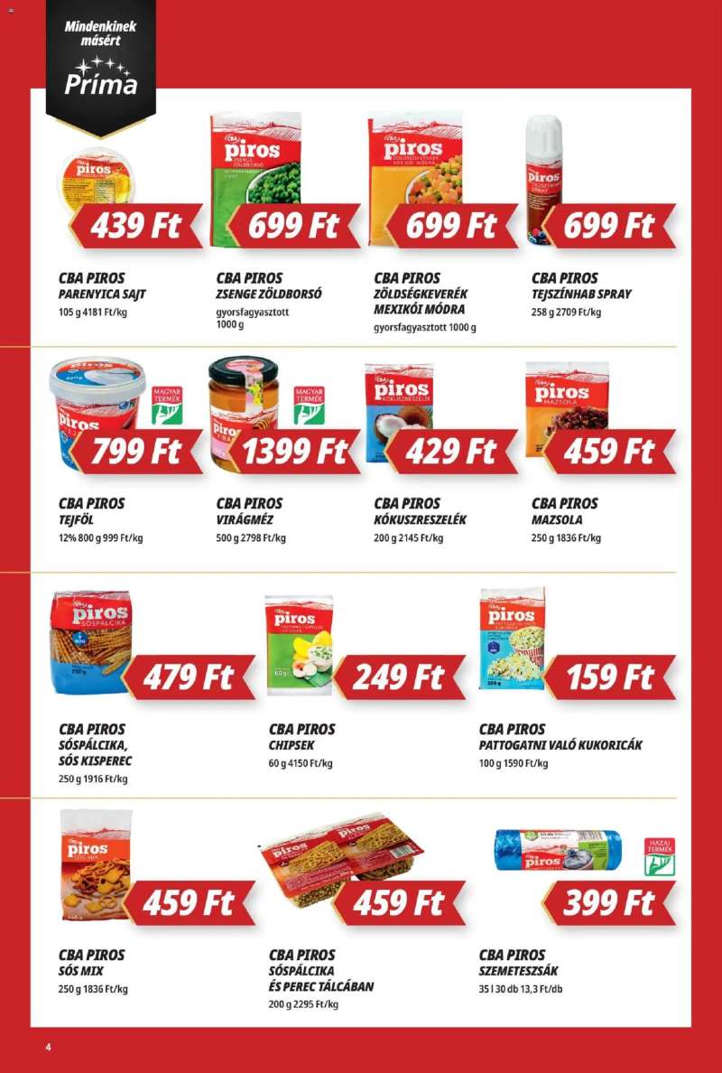 CBA Príma Akciós újság CBA Príma 4 oldal