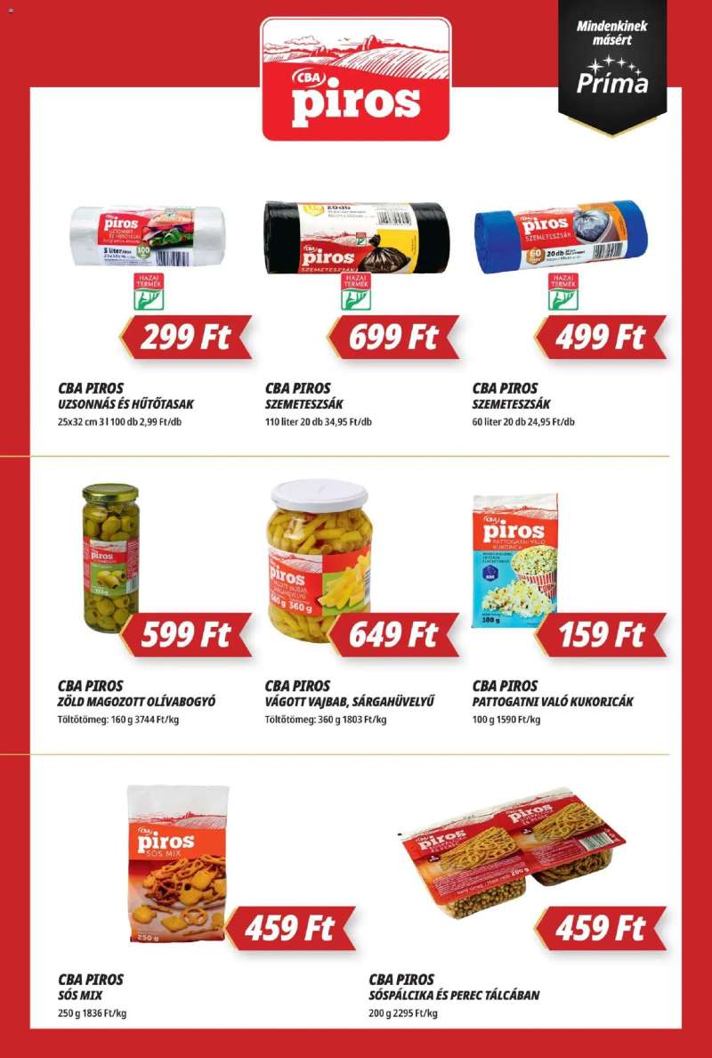 CBA Príma Akciós újság CBA Príma 4 oldal