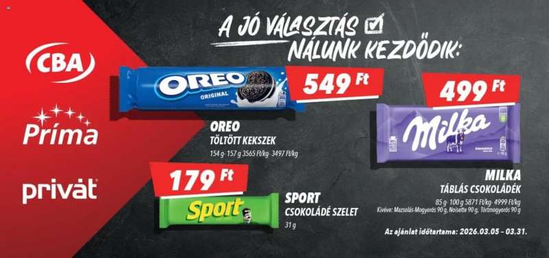 CBA Príma CBA Príma Aktuális óriásplakátok 1 oldal