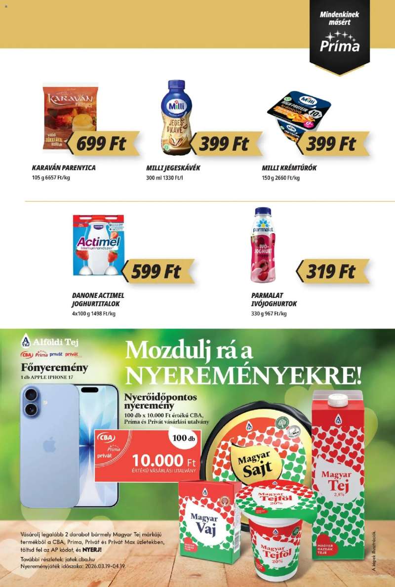 CBA Príma CBA Príma akciós újság 3 oldal