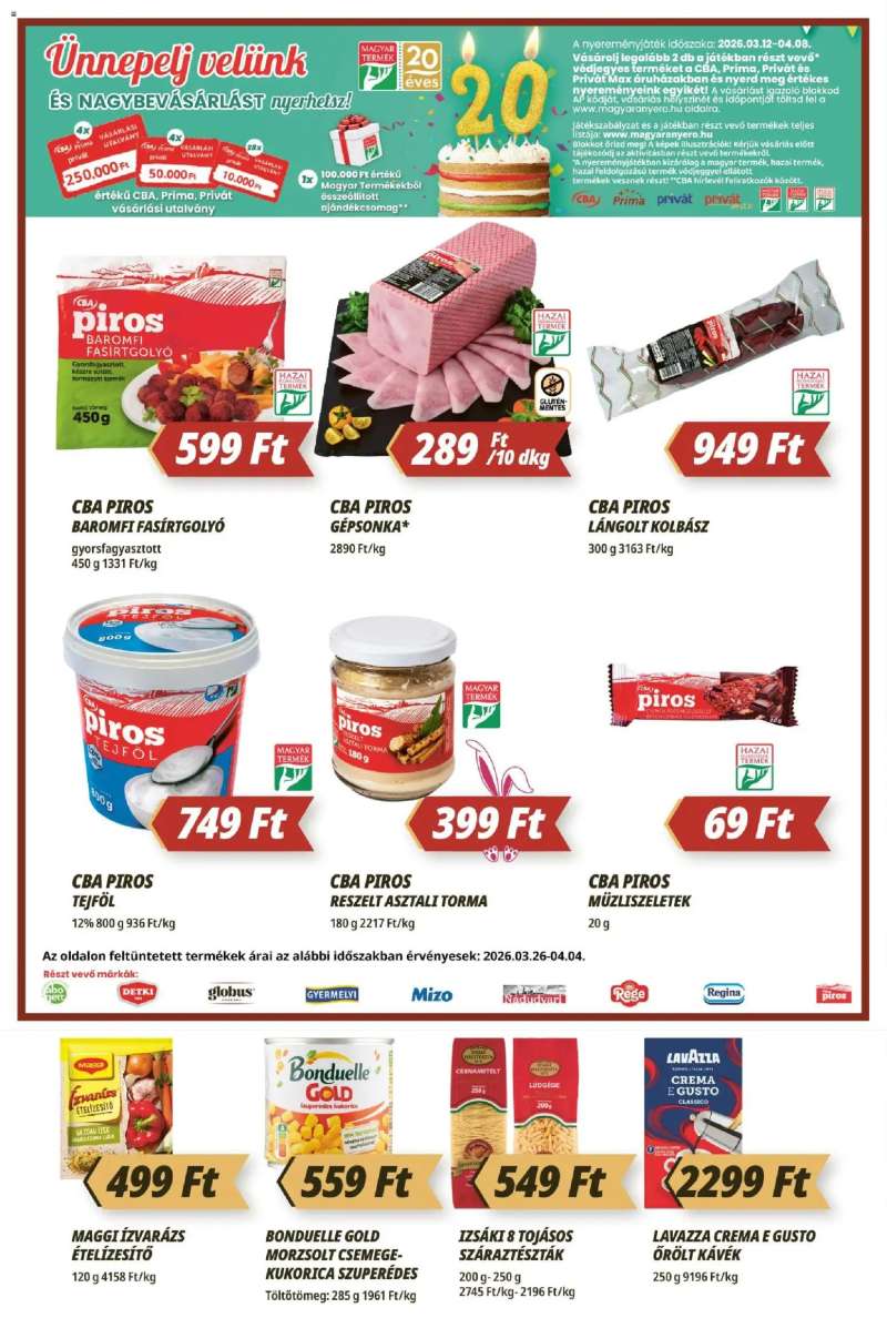 CBA Príma CBA Príma akciós újság 4 oldal
