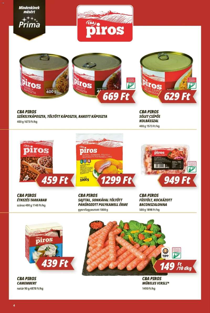 CBA Príma CBA Príma akciós újság 4 oldal