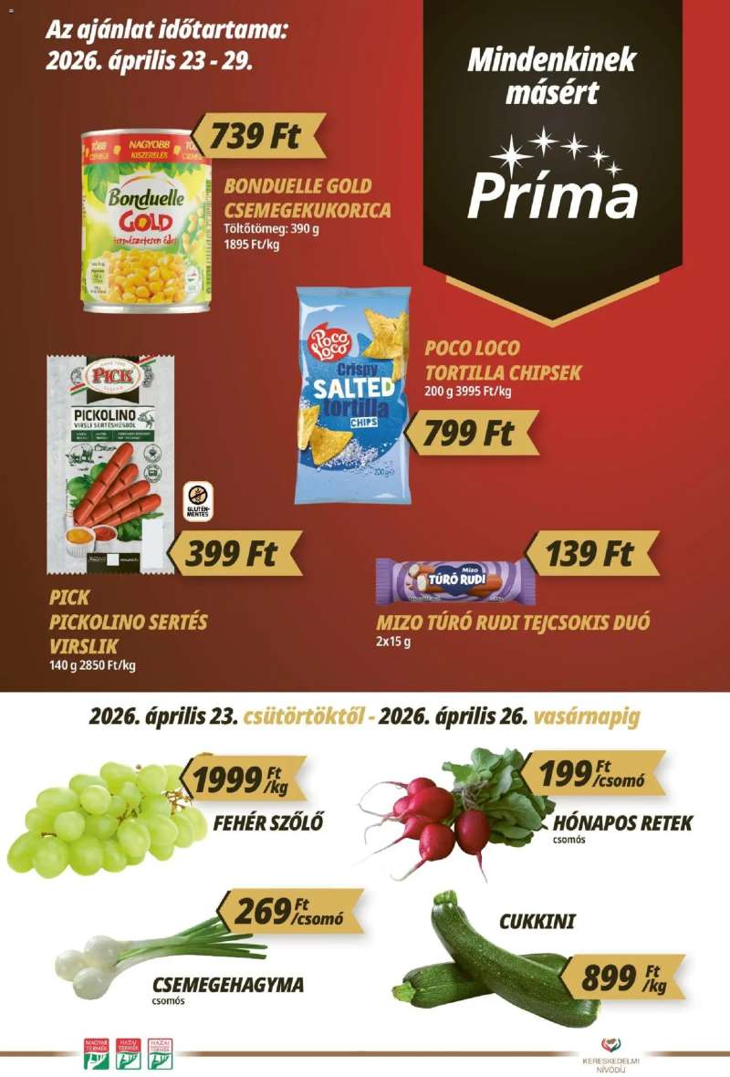 CBA Príma CBA Príma akciós újság 1 oldal