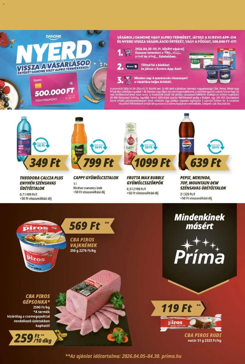 CBA Príma CBA Príma akciós újság 9 oldal