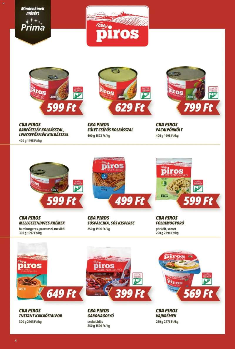 CBA Príma CBA Príma akciós újság 4 oldal