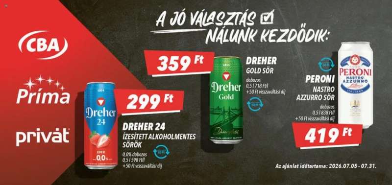 CBA Príma CBA Príma Aktuális óriásplakátok 2 oldal