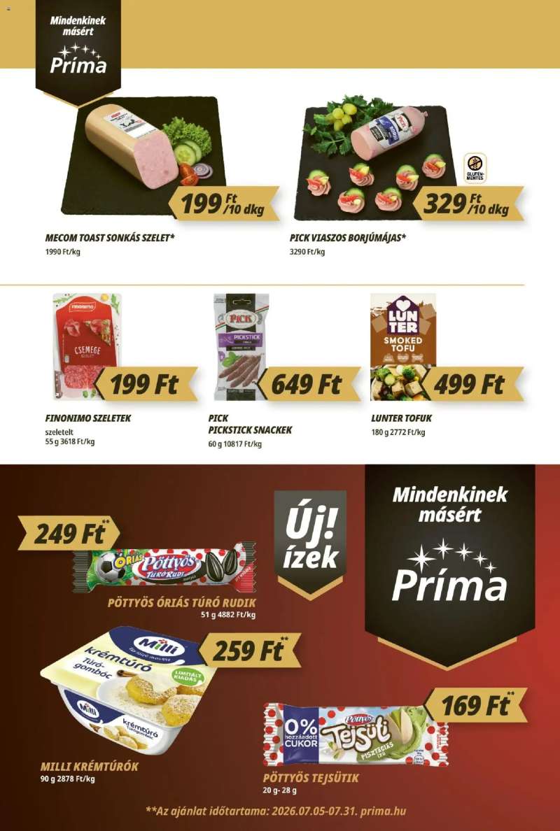 CBA Príma CBA Príma akciós újság 2 oldal