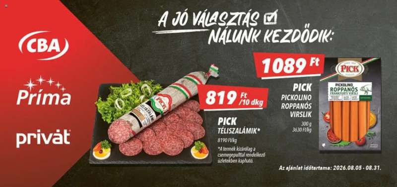 CBA Príma CBA Príma akciós újság 2 oldal