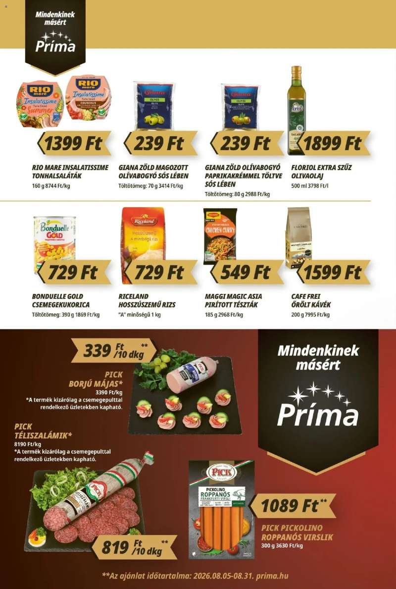 CBA Príma CBA Príma akciós újság 4 oldal