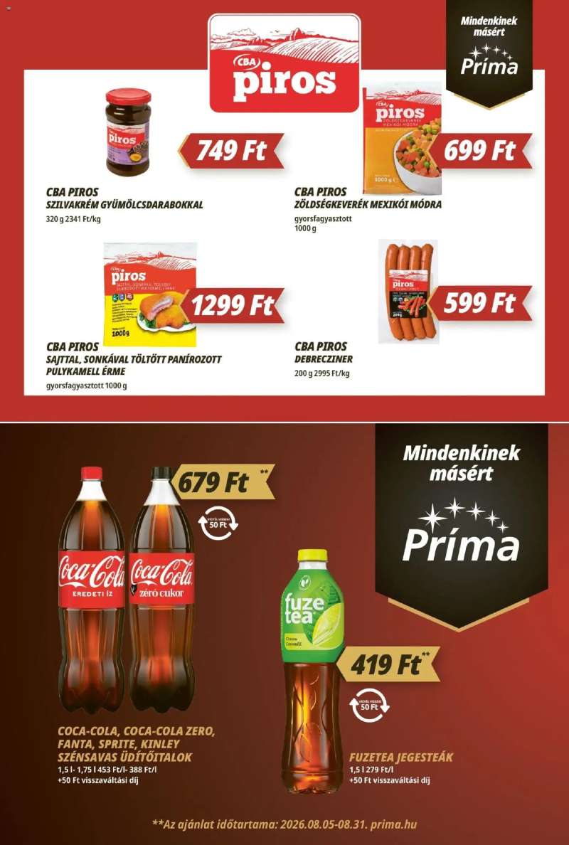 CBA Príma CBA Príma akciós újság 5 oldal