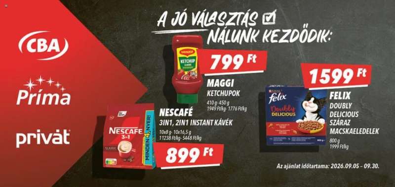 CBA Príma CBA Príma akciós újság 2 oldal