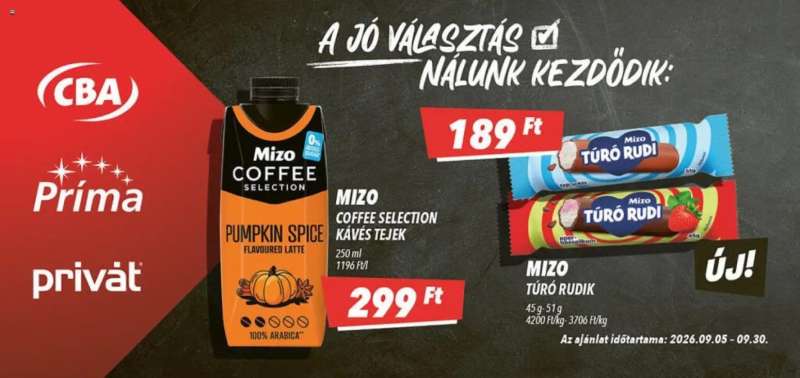 CBA Príma CBA Príma Aktuális óriásplakátok 4 oldal