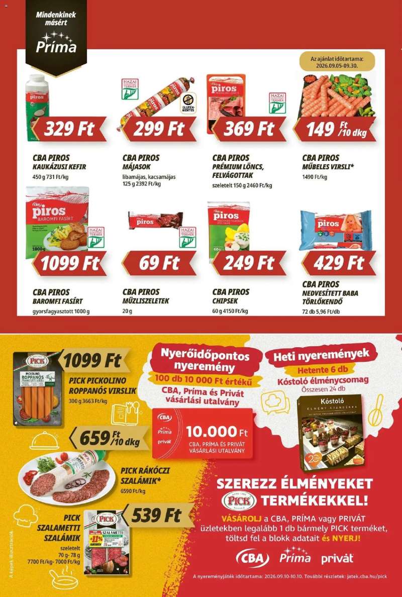 CBA Príma CBA Príma akciós újság 4 oldal