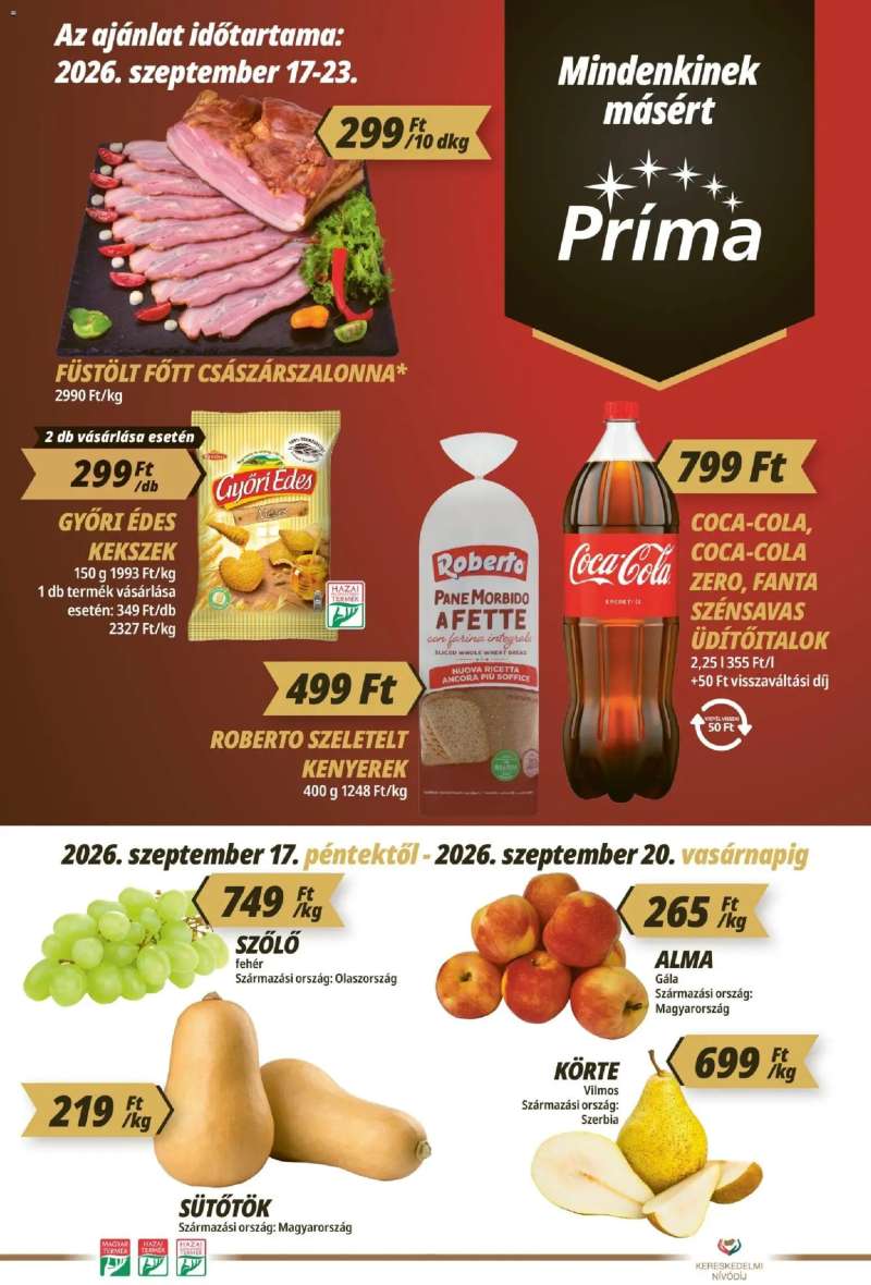 CBA Príma CBA Príma akciós újság 1 oldal
