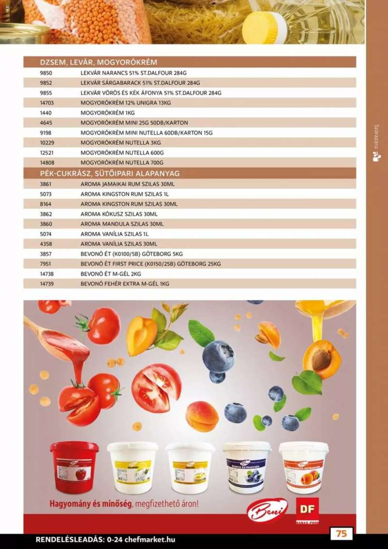 Chef Market Termék katalógus 75 oldal