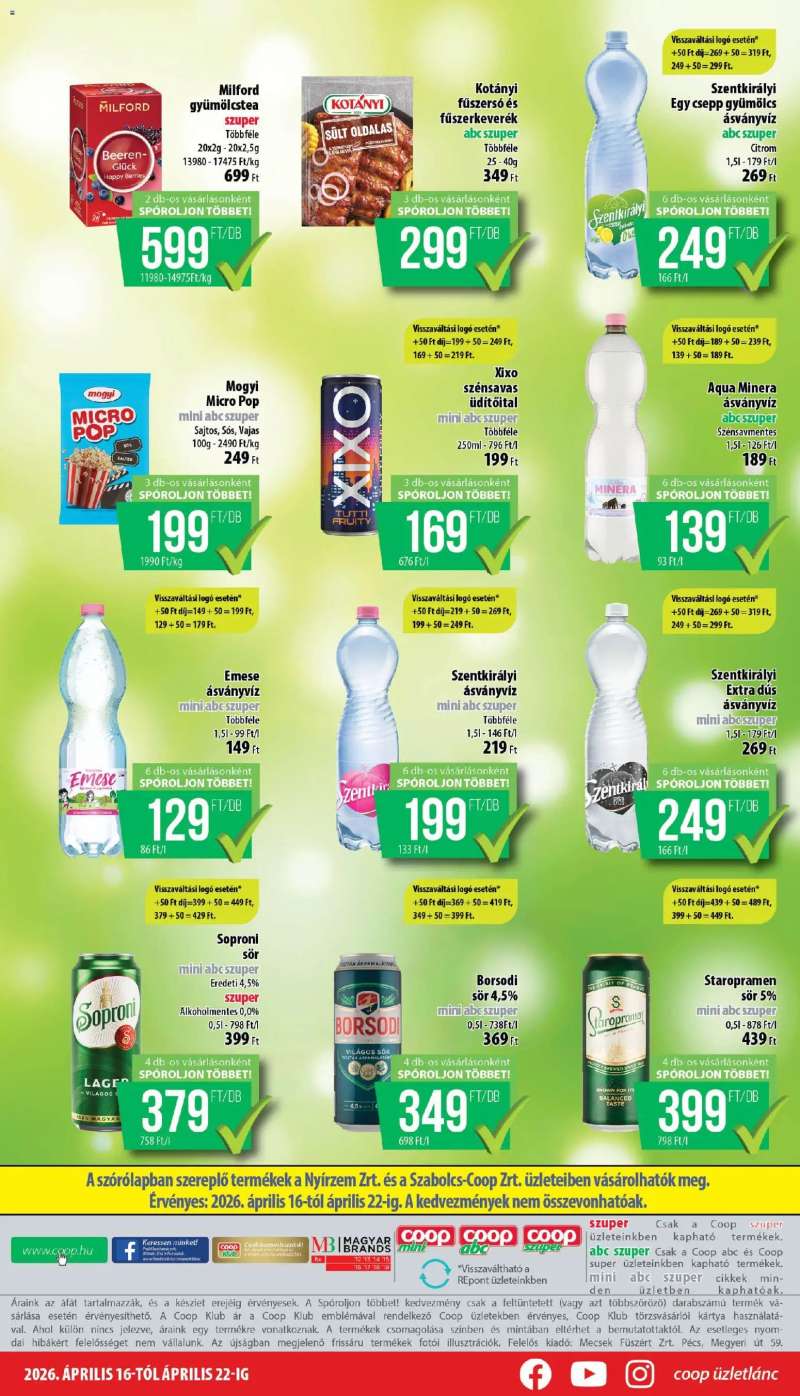 COOP COOP - Mini & Abc & Szuper / Nyírzem 8 oldal