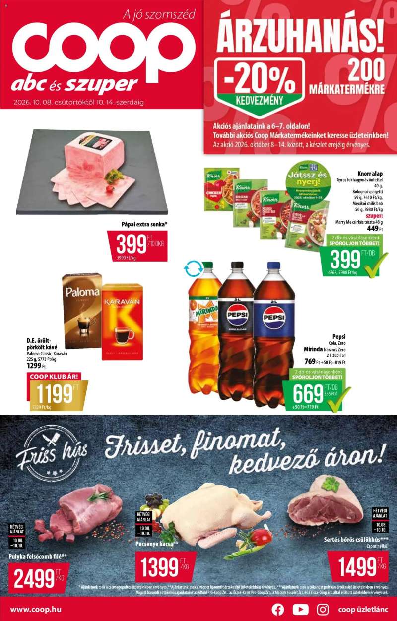 COOP COOP akciós újság 1 oldal