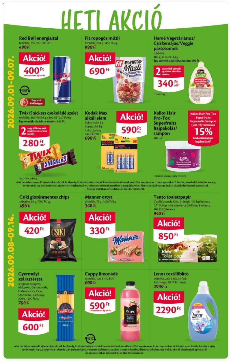 Euro Family Ecofamily akciós újság 2 oldal