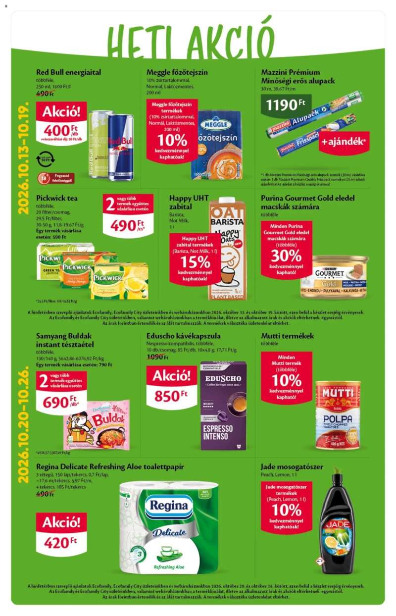 Euro Family Ecofamily akciós újság 2 oldal