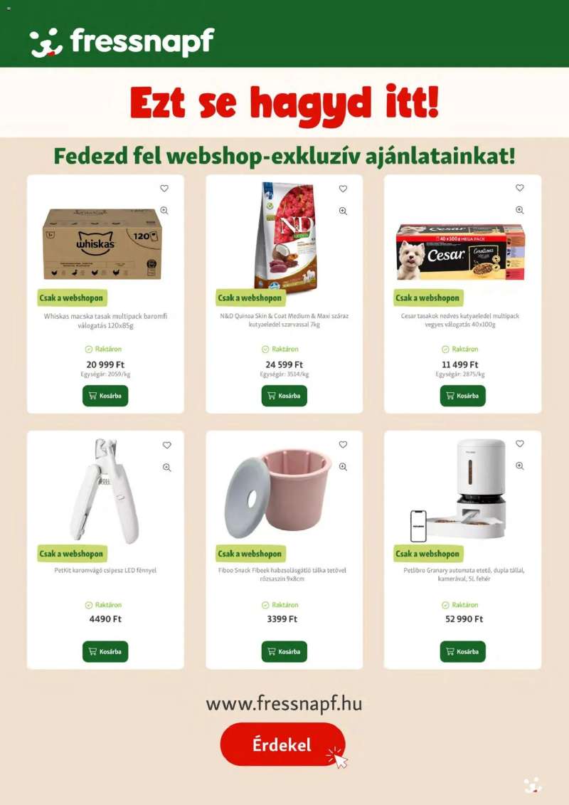 Fressnapf Fressnapf akciós újság 15 oldal