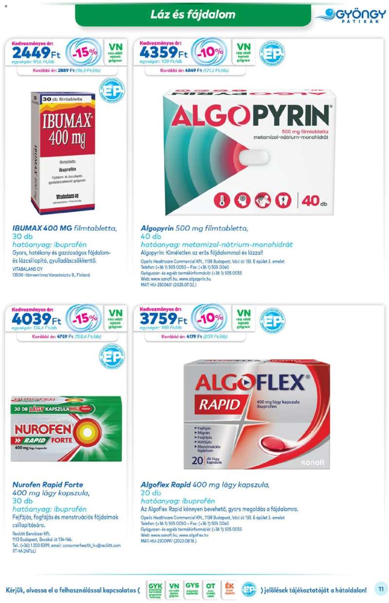 Gyöngy Patikák Akciós újság Gyöngy Patikák 11 oldal