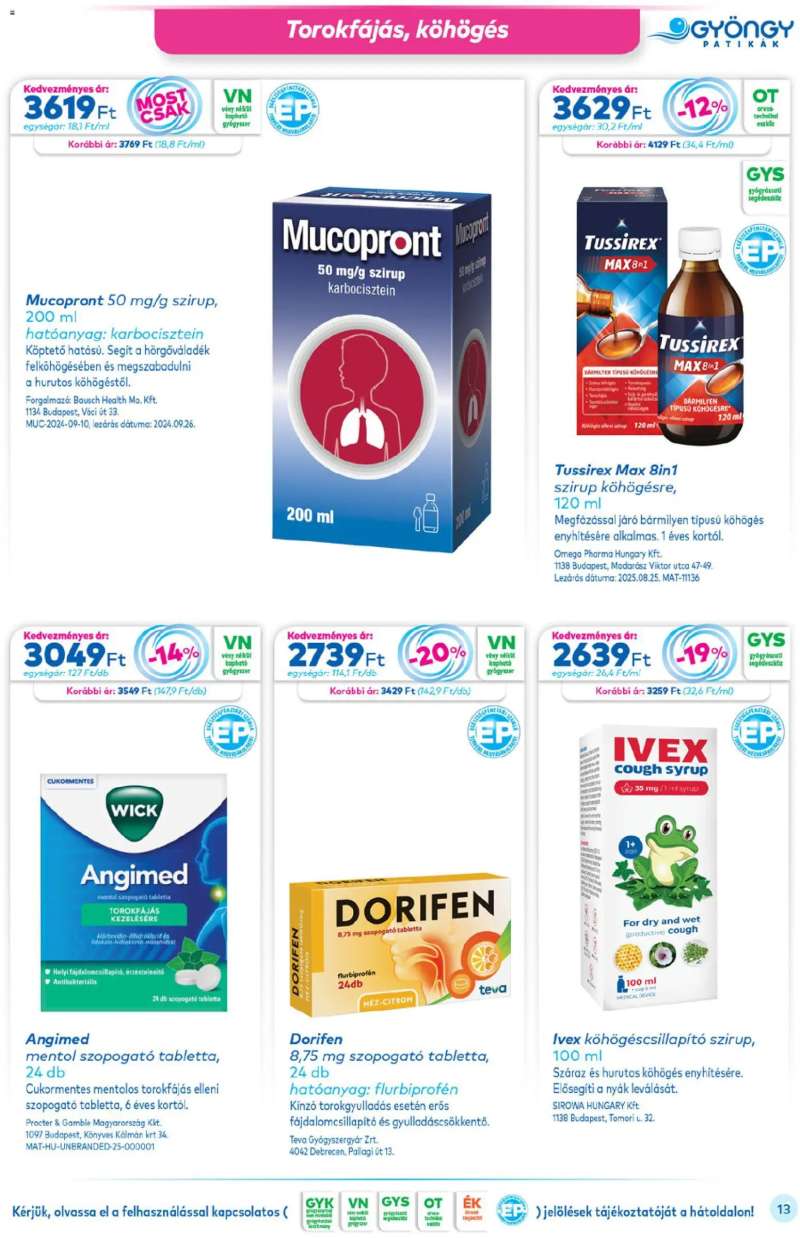 Gyöngy Patikák Akciós újság Gyöngy Patikák 13 oldal