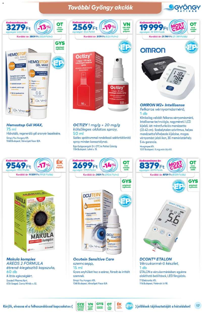 Gyöngy Patikák Akciós újság Gyöngy Patikák 17 oldal