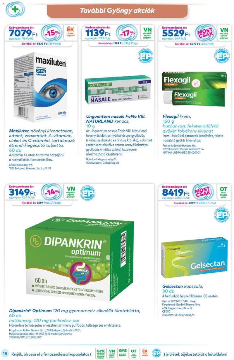 Gyöngy Patikák Akciós újság Gyöngy Patikák 18 oldal