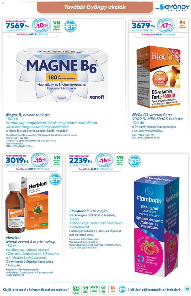 Gyöngy Patikák Akciós újság Gyöngy Patikák 19 oldal