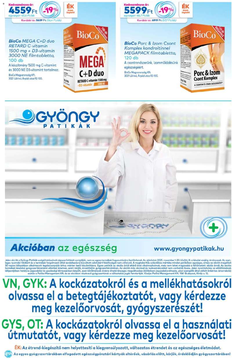 Gyöngy Patikák Akciós újság Gyöngy Patikák 20 oldal