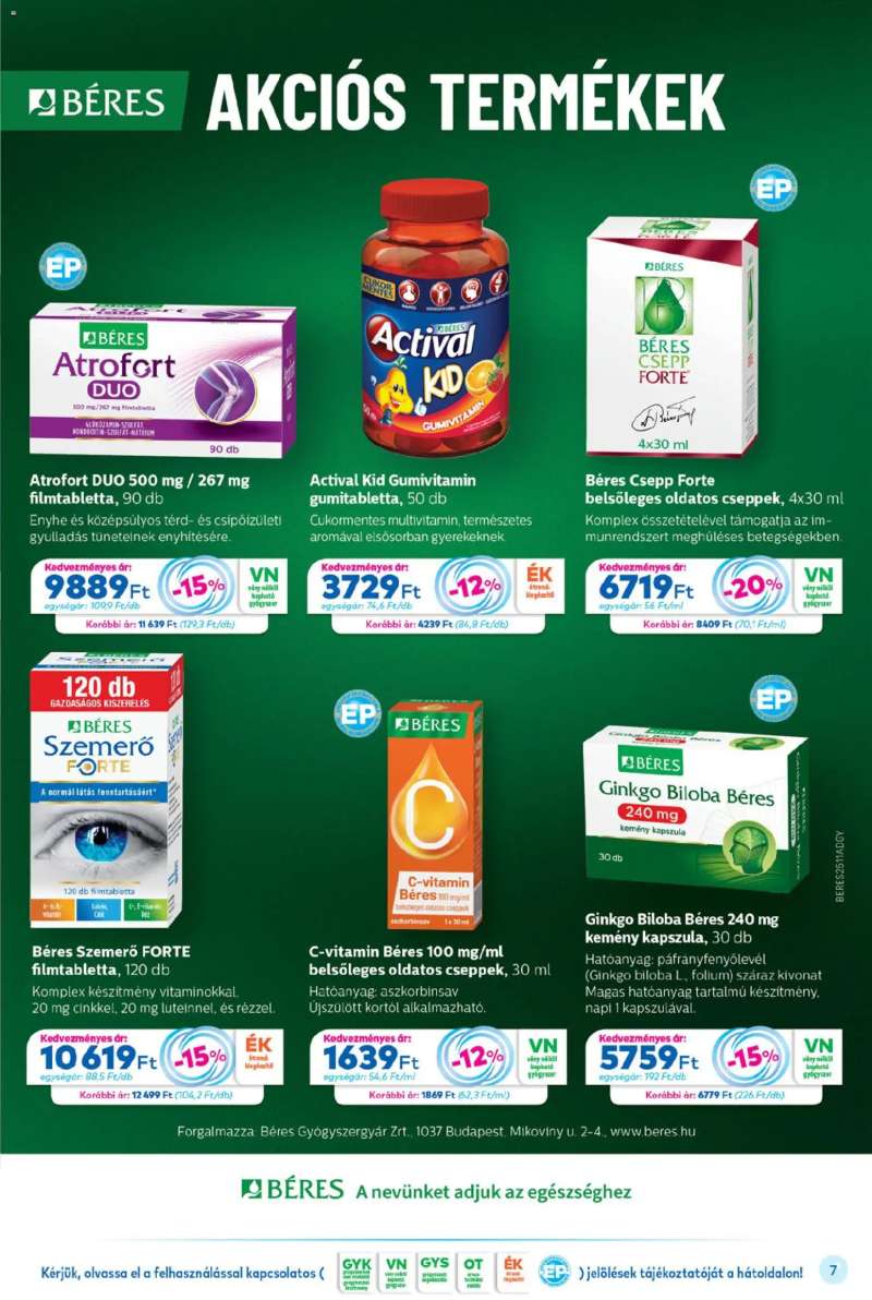 Gyöngy Patikák Akciós újság Gyöngy Patikák 7 oldal