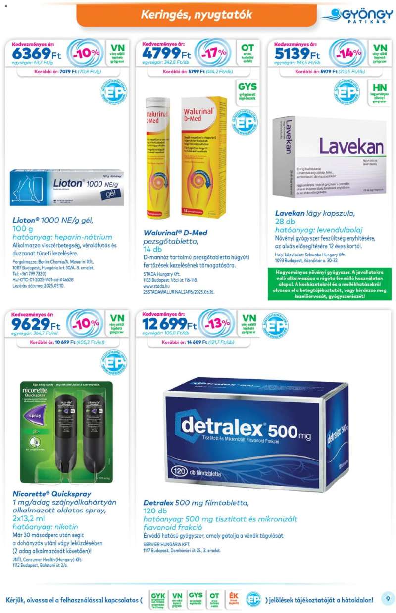 Gyöngy Patikák Akciós újság Gyöngy Patikák 9 oldal