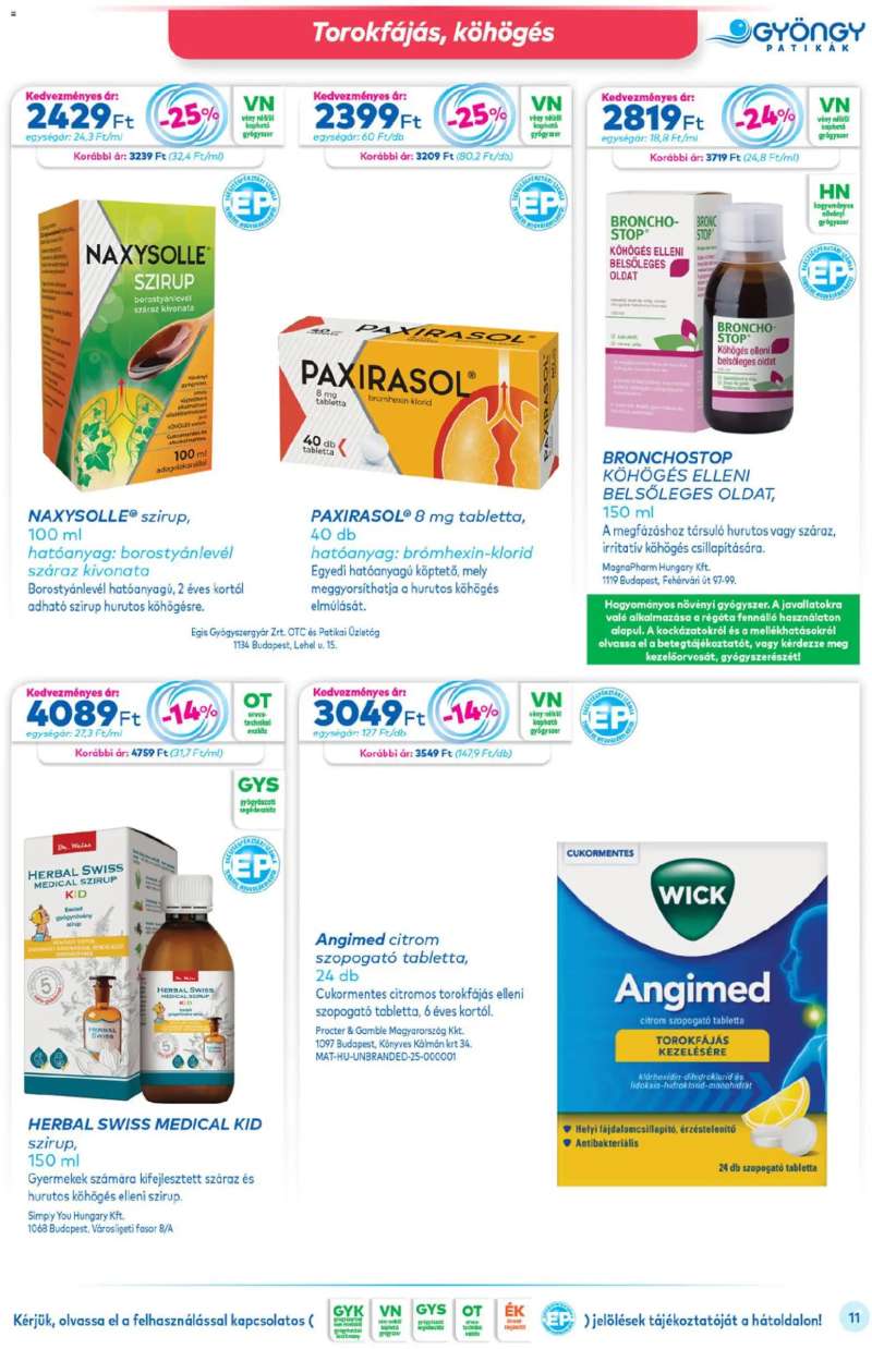 Gyöngy Patikák Akciós újság Gyöngy Patikák 11 oldal
