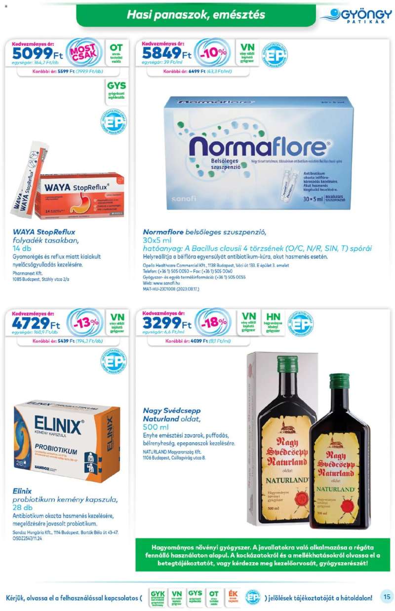 Gyöngy Patikák Akciós újság Gyöngy Patikák 15 oldal