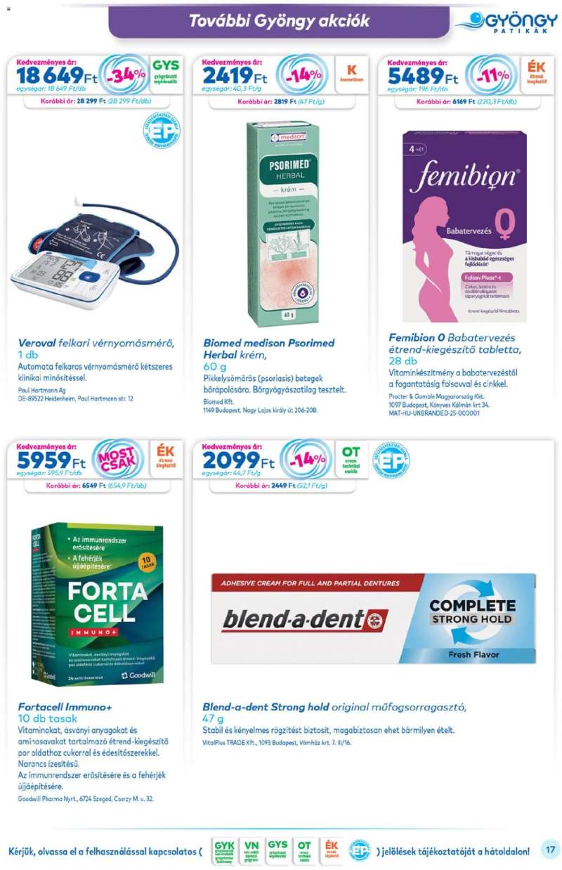 Gyöngy Patikák Akciós újság Gyöngy Patikák 17 oldal