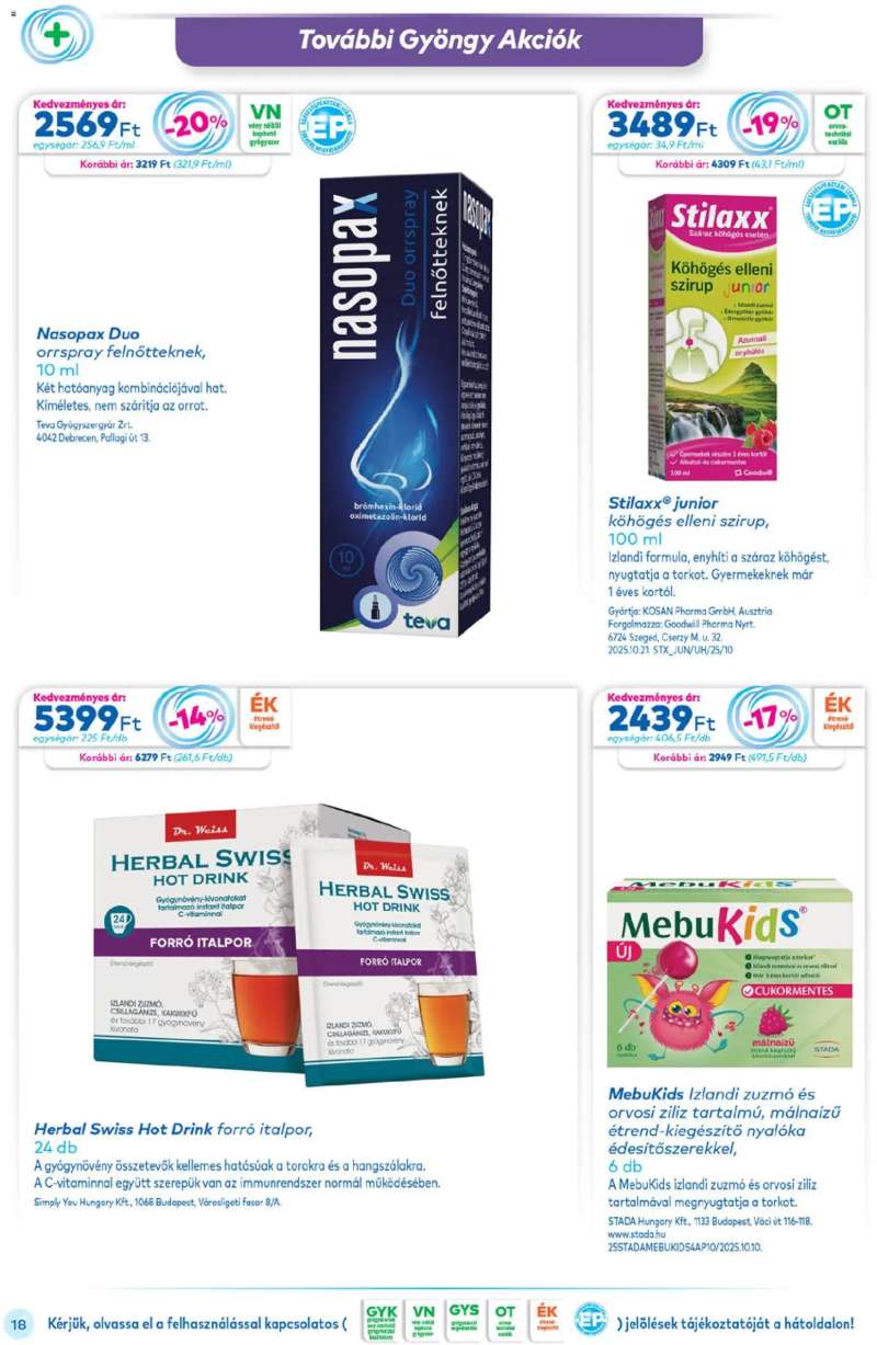 Gyöngy Patikák Akciós újság Gyöngy Patikák 18 oldal