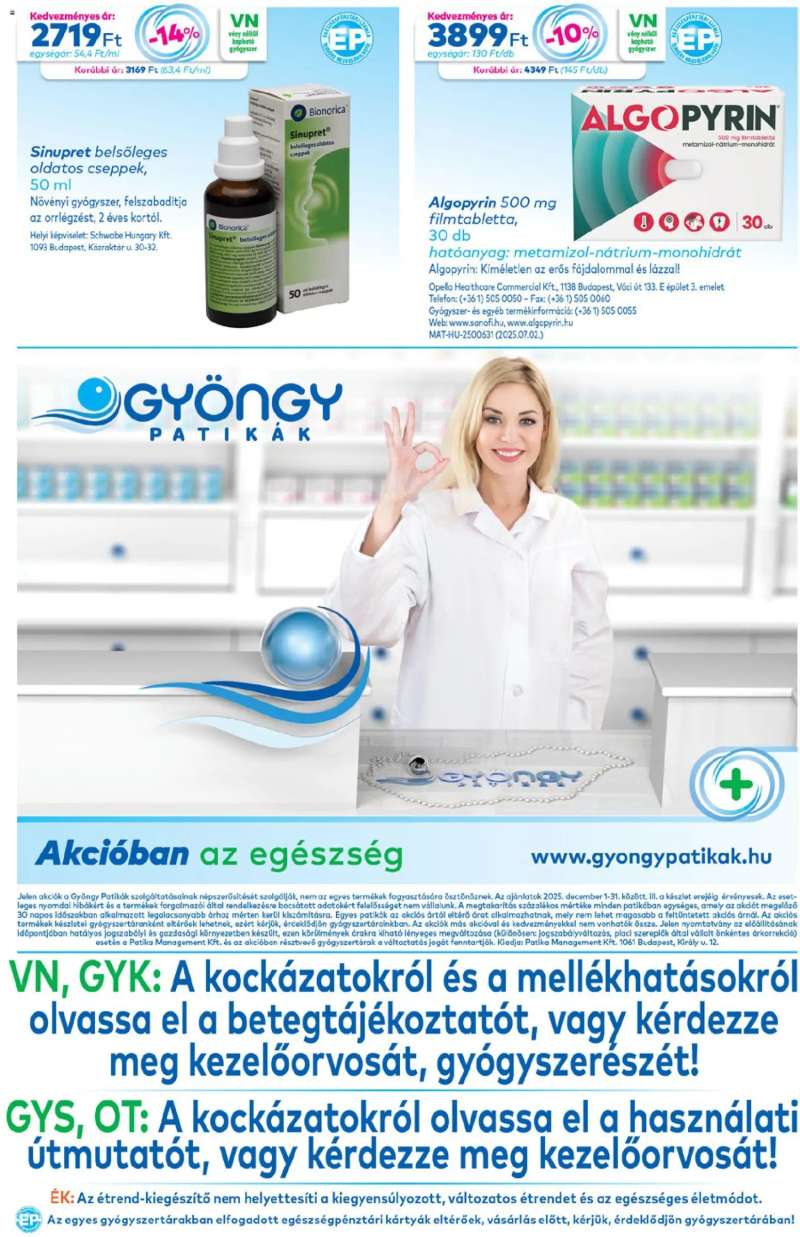 Gyöngy Patikák Akciós újság Gyöngy Patikák 20 oldal