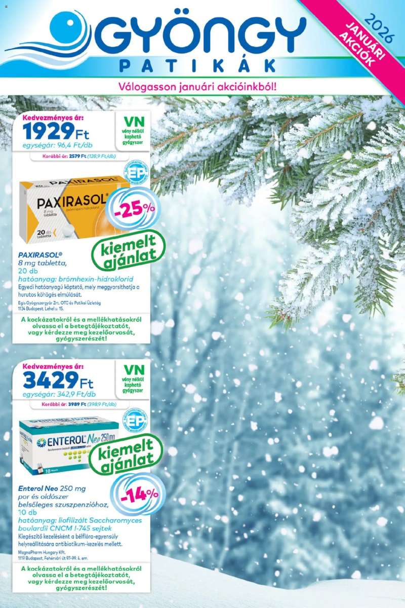 Gyöngy Patikák Akciós újság Gyöngy Patikák 1 oldal