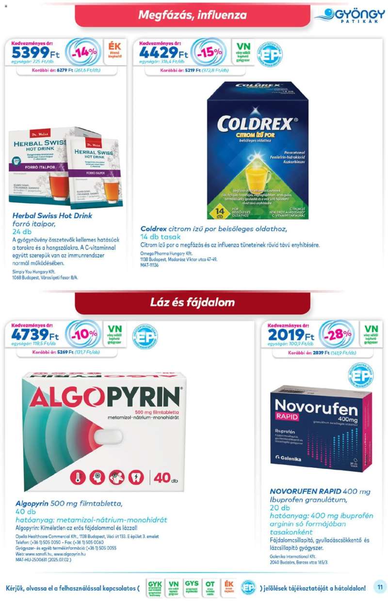 Gyöngy Patikák Akciós újság Gyöngy Patikák 11 oldal