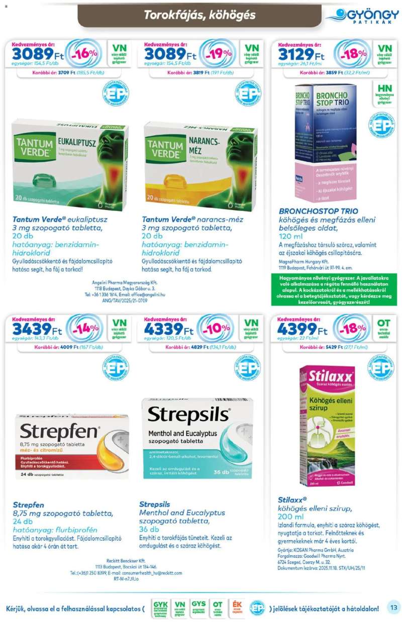 Gyöngy Patikák Akciós újság Gyöngy Patikák 13 oldal