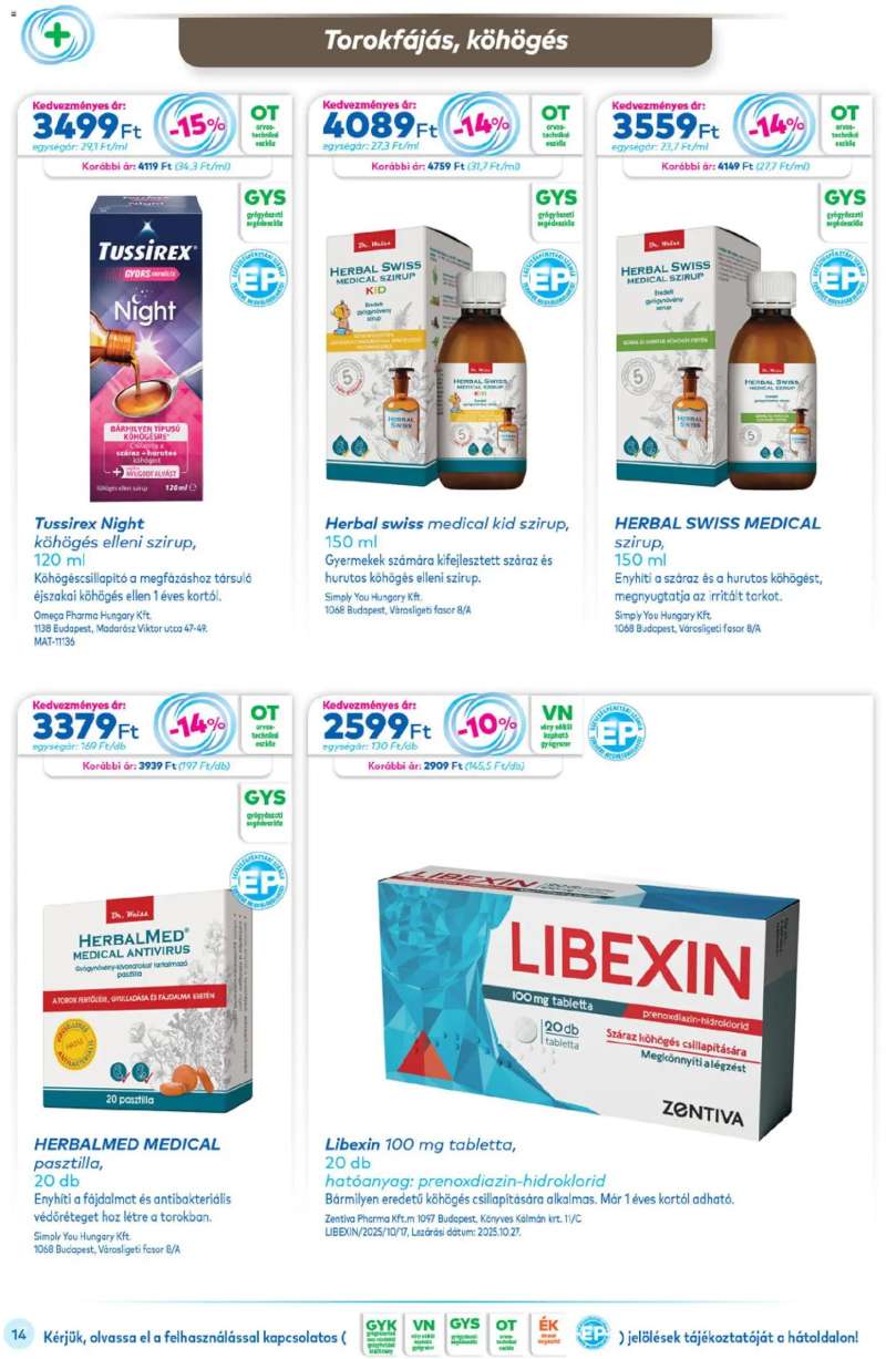 Gyöngy Patikák Akciós újság Gyöngy Patikák 14 oldal